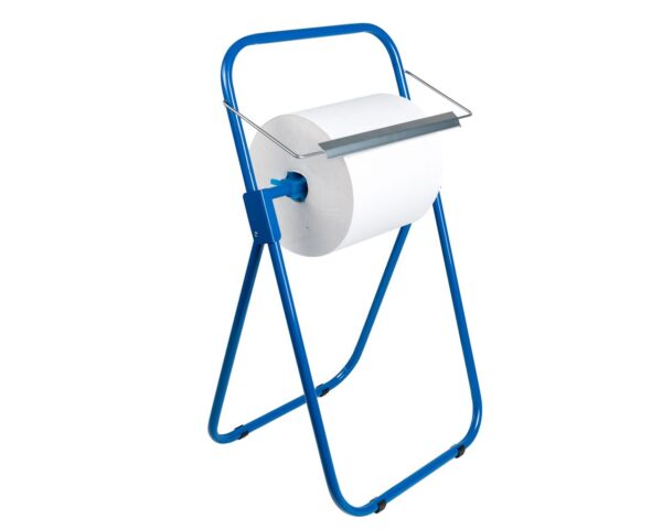Stojak na przemysłowe czyściwa w rolach metalowy kolor NIEBIESKI Stojak na przemysłowe czyściwa w rolach metalowy kolor NIEBIESKI