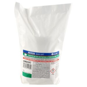 Chusteczki nasączone do dezynfekcji powierzchni rąk MERIDA VADO SOFT, wkład uzupełniający, 15 m, 100 listków