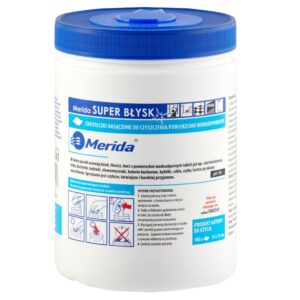 Chusteczki nasączone do czyszczenia powierzchni wodoodpornych MERIDA SUPER BŁYSK, rolka 15 m, 100 listków