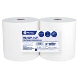 Czyściwo papierowe MERIDA TOP 28, długość 410 m, dwuwarstwowe, BIAŁE, zgrzewka 2 sztuki