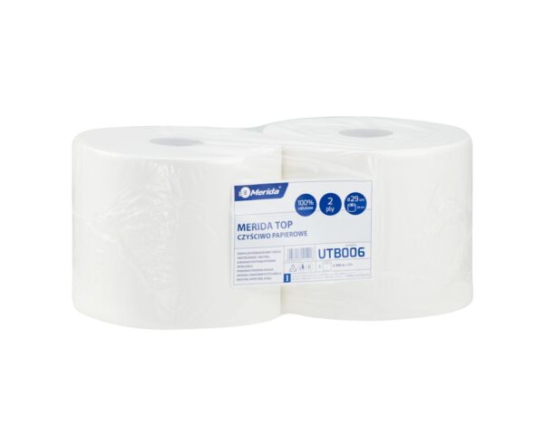 Czyściwo papierowe MERIDA TOP, długość 340 m, dwuwarstwowe, BIAŁE, zgrzewka 2 sztuka Czyściwo papierowe MERIDA TOP, długość 340 m, dwuwarstwowe, BIAŁE, zgrzewka 2 sztuka