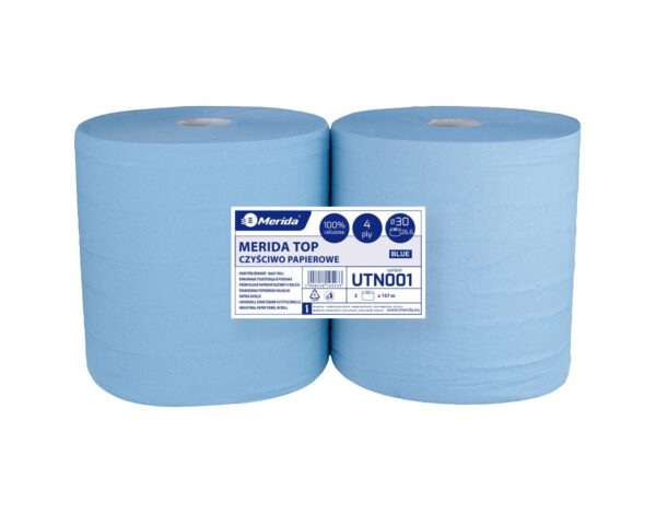 Czyściwo papierowe MERIDA TOP 30, długość 157 m, czterowarstwowe, NIEBIESKIE, zgrzewka 2 sztuki Czyściwo papierowe MERIDA TOP 30, długość 157 m, czterowarstwowe, NIEBIESKIE, zgrzewka 2 sztuki