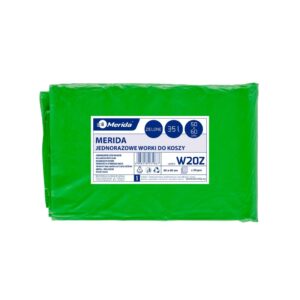 Jednorazowe worki na śmieci MERIDA, 50 x 60 cm, pojemność 35 l, paczka 50 szt., ZIELONE