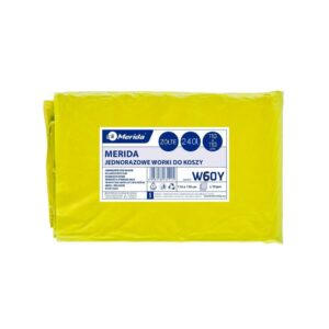 Jednorazowe worki na śmieci MERIDA, 110 x 110 cm, pojemność 240 l, paczka 10 szt., ŻÓŁTE