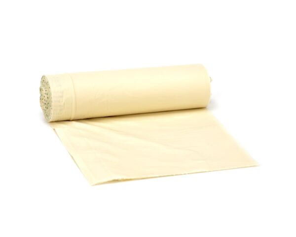 Worki na odpady BIO, 70 x 70 cm, pojemność 60 l, rolka 20 sztuk, kremowe Worki na odpady BIO, 70 x 70 cm, pojemność 60 l, rolka 20 sztuk, kremowe