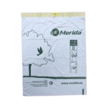 Jednorazowe worki na śmieci z taśmą ściągającą, zapachowe MERIDA TOP, pojemność 7-10 l, rolka 25 szt., BIAŁE