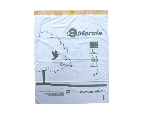 Jednorazowe worki na śmieci z taśmą ściągającą, zapachowe MERIDA TOP, pojemność 12-15 l, rolka 20 szt., BIAŁE Jednorazowe worki na śmieci z taśmą ściągającą, zapachowe MERIDA TOP, pojemność 12-15 l, rolka 20 szt., BIAŁE