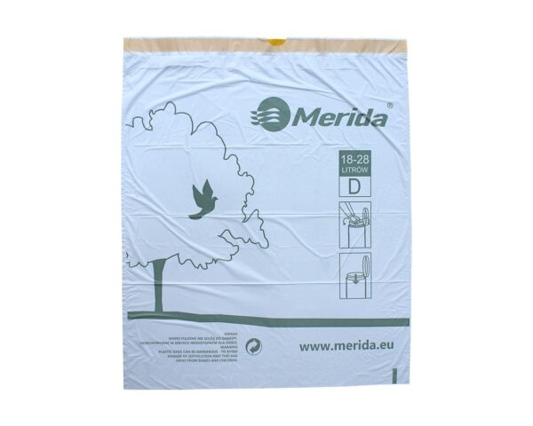 Jednorazowe worki na śmieci z taśmą ściągającą, zapachowe MERIDA TOP, pojemność 18-28 l, rolka 20 szt., BIAŁE Jednorazowe worki na śmieci z taśmą ściągającą, zapachowe MERIDA TOP, pojemność 18-28 l, rolka 20 szt., BIAŁE