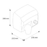 Elektryczna suszarka do rąk SANIFLOW PLUS z przyciskiem - obudowa metalowa , STAL MATOWA