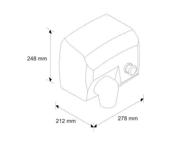 Elektryczna suszarka do rąk SANIFLOW PLUS z przyciskiem - obudowa metalowa , STAL MATOWA Elektryczna suszarka do rąk SANIFLOW PLUS z przyciskiem - obudowa metalowa , STAL MATOWA