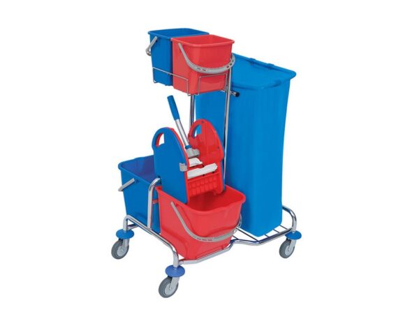 WÓZEK SERWISOWY, 2 WIADRA 20 L, PRASA, WOREK 120 L, CHROMOWANY, SER-0005 WÓZEK SERWISOWY, 2 WIADRA 20 L, PRASA, WOREK 120 L, CHROMOWANY, SER-0005