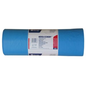 Jednorazowe worki na śmieci MERIDA ECONOMY, 70 x 110 cm, pojemność 120 l, rolka 50 szt., NIEBIESKIE